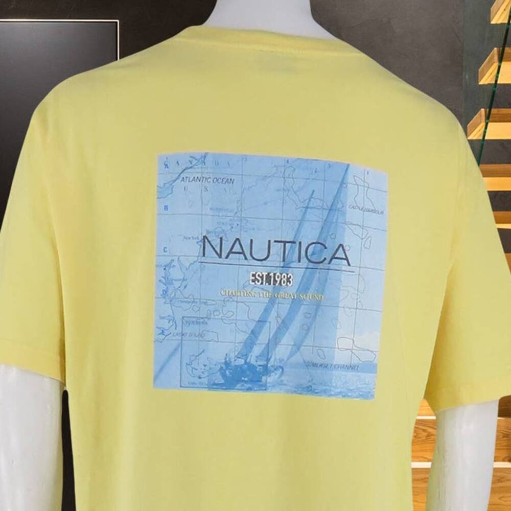 Nautica Vintage Sailing Tee XL: Pastel & Minimalist